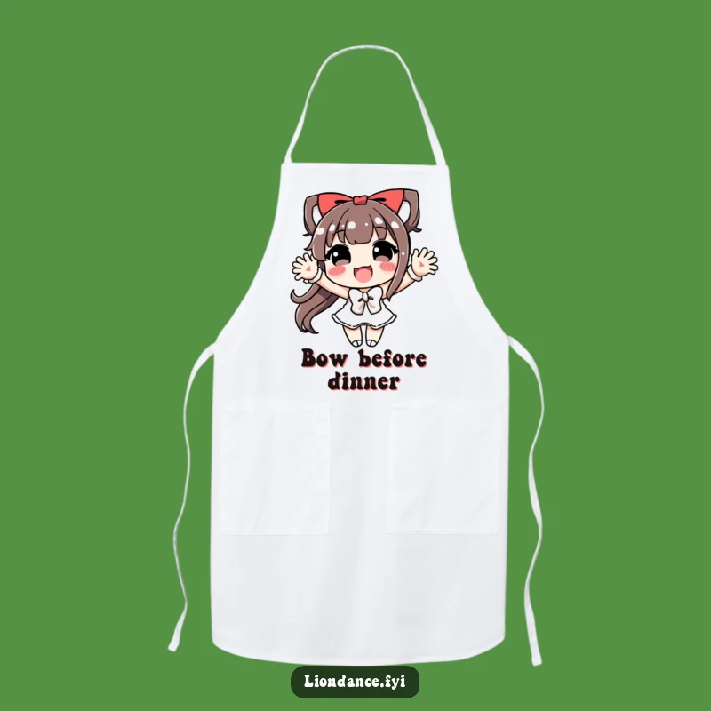Funny Joyful Bow Apron - Humorous Kitchen Gift for Theatrical & Gracious Cooks