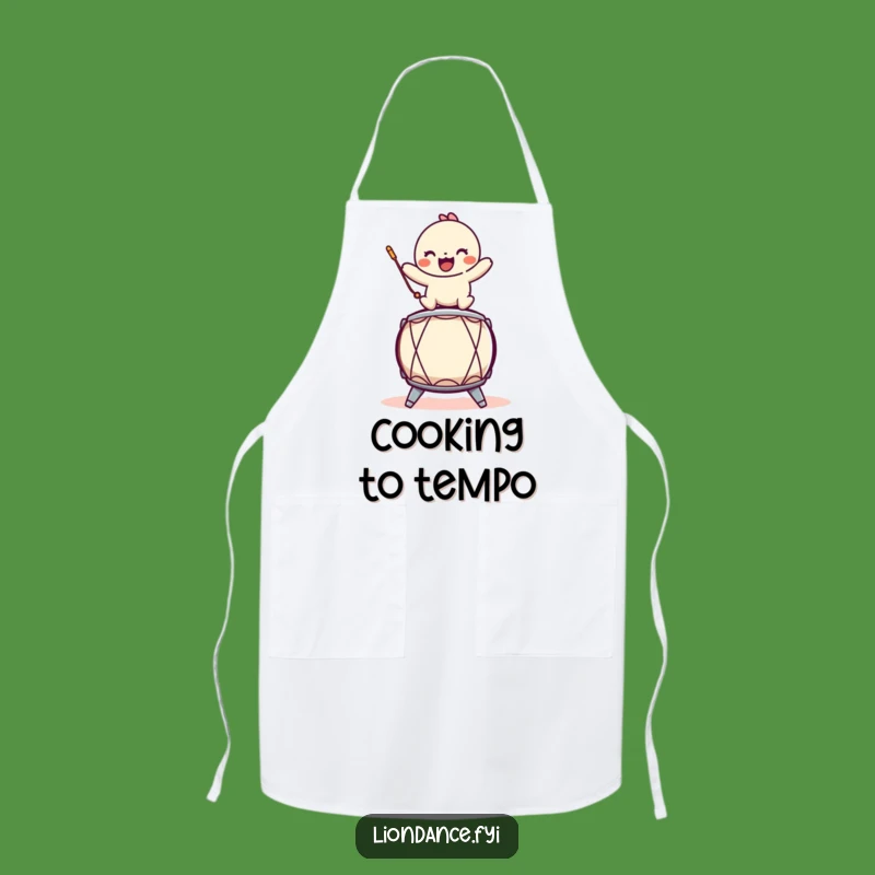Funny Drum Character Apron: Cook with Playful Rhythm!