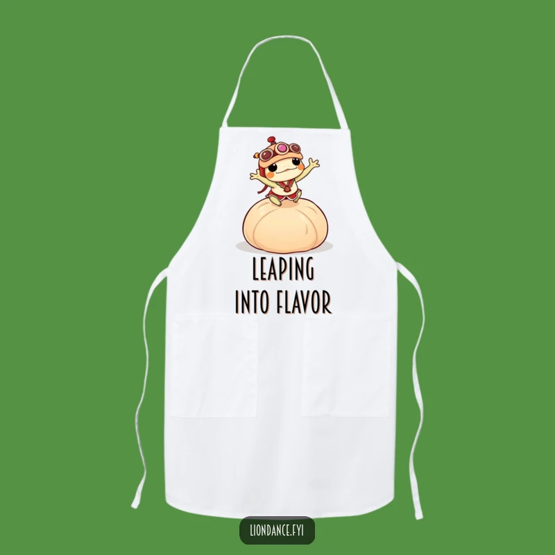 Funny Frog Lion Dance Apron: Chef's Hilarious Dumpling Leap Kitchen Gift