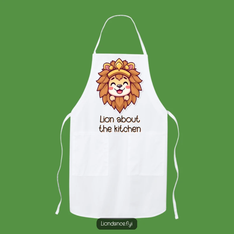 Funny Lion Headdress Grin Apron - Happy Chef Peek Kitchen Gift