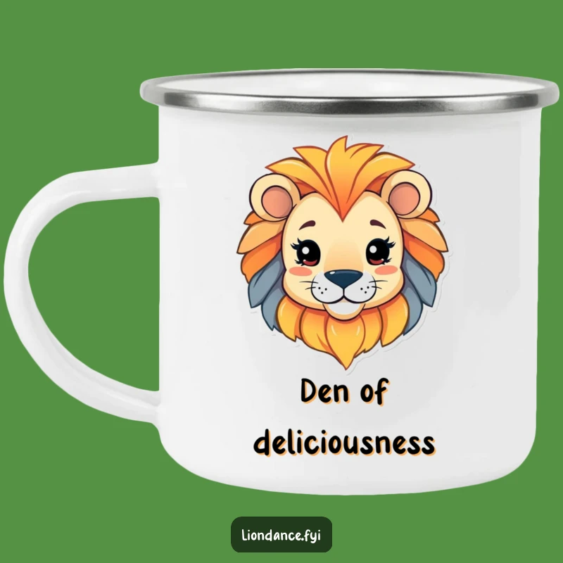 Funny Lion Head Camping Mug: Playful Character Peeking, Outdoor Funny Gift!