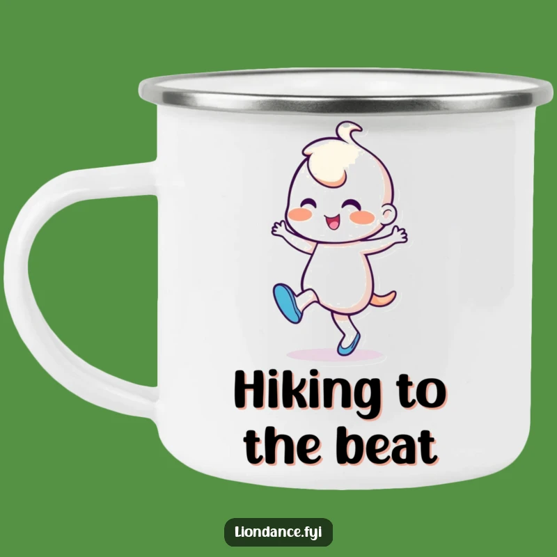 Funny Dancing Character Camping Mug: Cheerful Rhythmic Dancer's Outdoor Sip, Funny Gift
