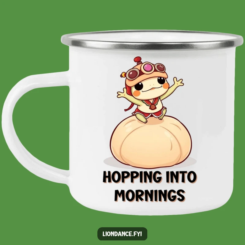Funny Frog Lion Dance Camping Mug: Adventure Dumpling Leap Camp Gift