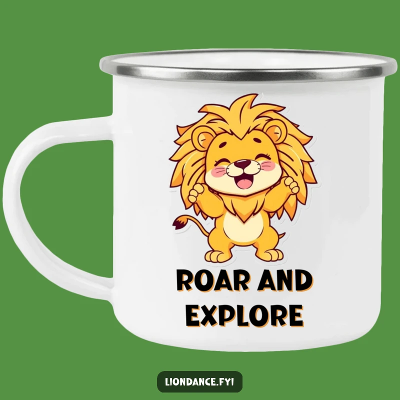 Funny Giggling Character Lion Camping Mug - Adventure-Ready Hilarious Gift
