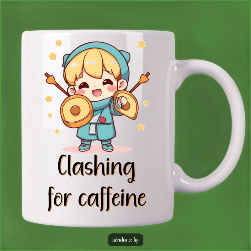 Funny Cymbal Clashing Character Mug: Joyful Noise Gift!