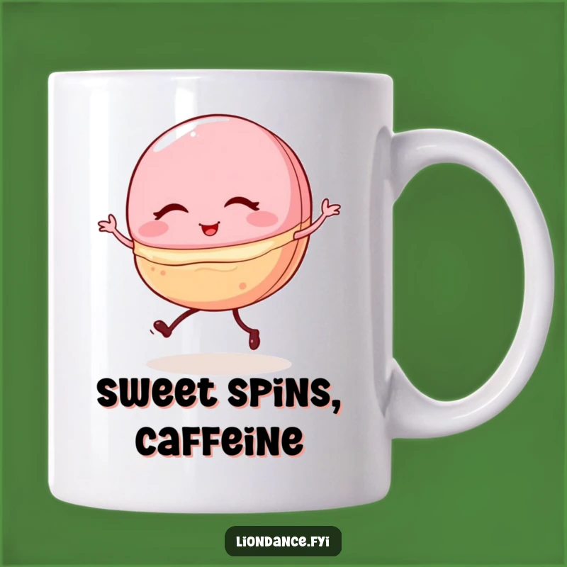 Funny Macaron Ballet Mug: Witty Dancer Design, Perfect Humorous Dessert Gift