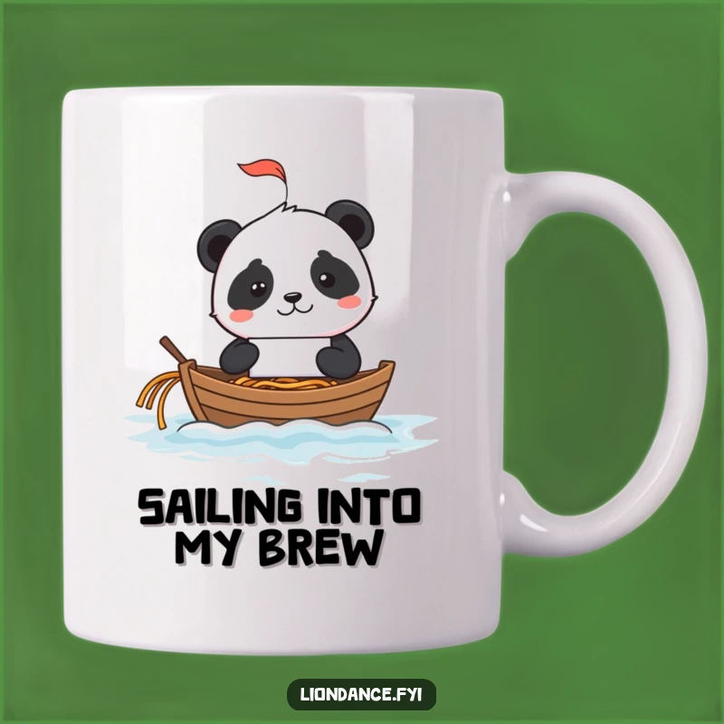 Funny Panda Fortune Cookie Mug: Noodle Ocean Sailboat Gift
