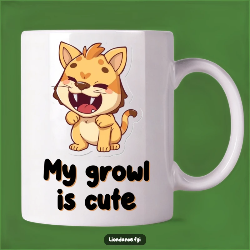 Funny Roaring Imposter Mug: Cheeky Wink Character Gift, Hilarious Little Lion Mug