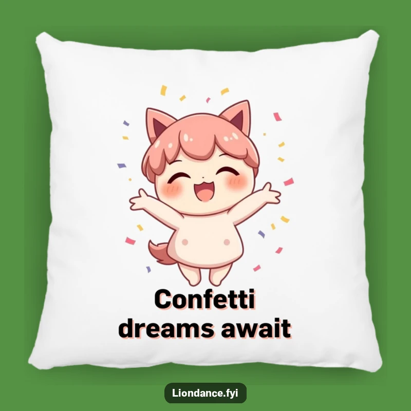 Funny Confetti Character Pillow - Delighted Smile Party Cozy Gift