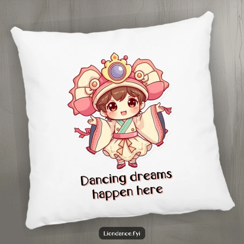 Funny dancer character pillow showing a cheerful figure performing elaborate costume movements with graceful and captivating flair.