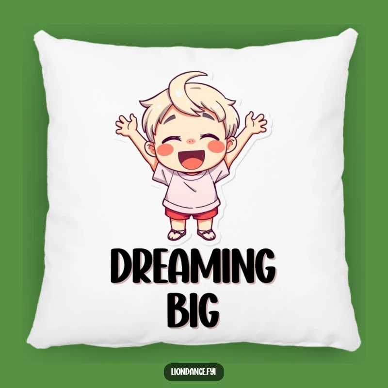 Funny Child Cheering Pillow: Comfy Cuddles & Enthusiastic Vibes