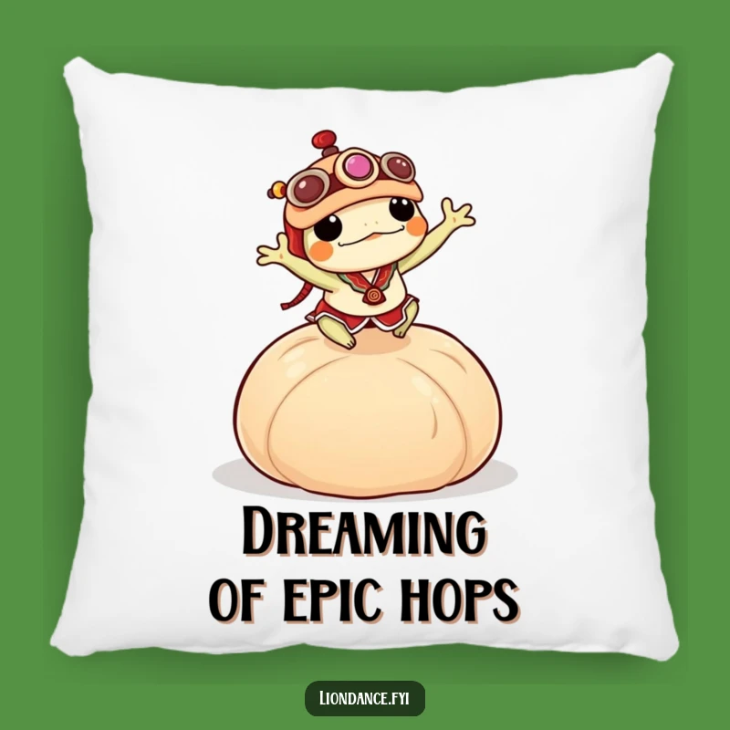 Funny Frog Dumpling Pillow: Cozy Lion Dance Throw Cushion Gift