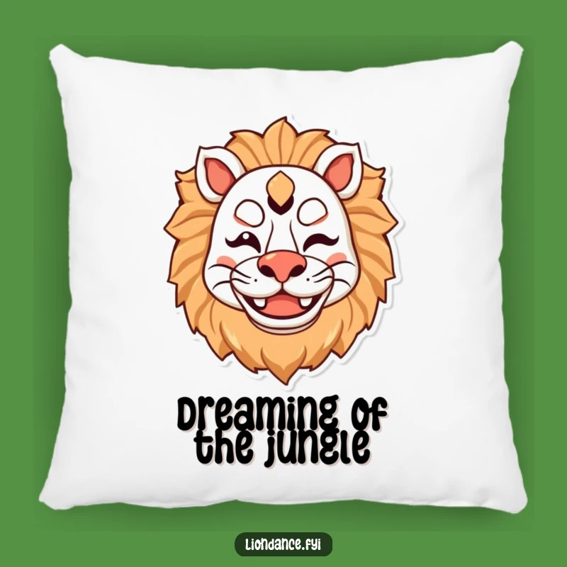 Soft Funny Lion Mask Pillow - Happy Winking Character, Cozy Gift