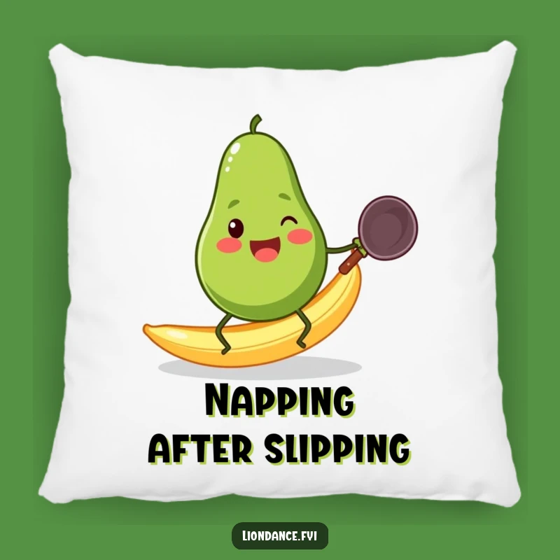 Funny Avocado Wok Pillow: Cozy Slip-Up Cushion Gift