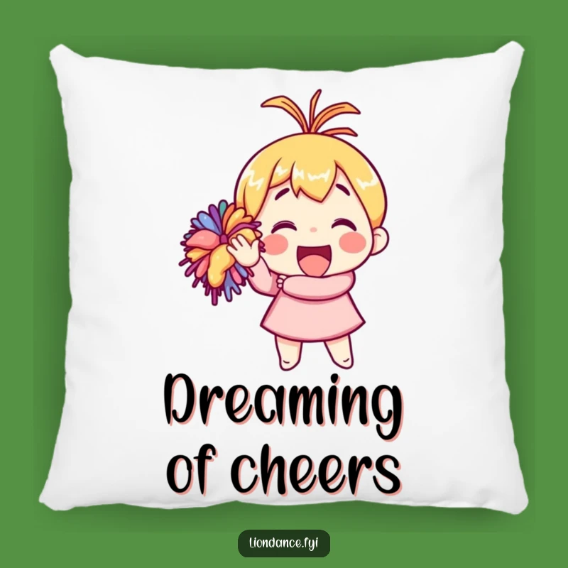 Funny Pom-Pom Enthusiast Pillow: Cheerful Character Cushion, Cozy Funny Gift