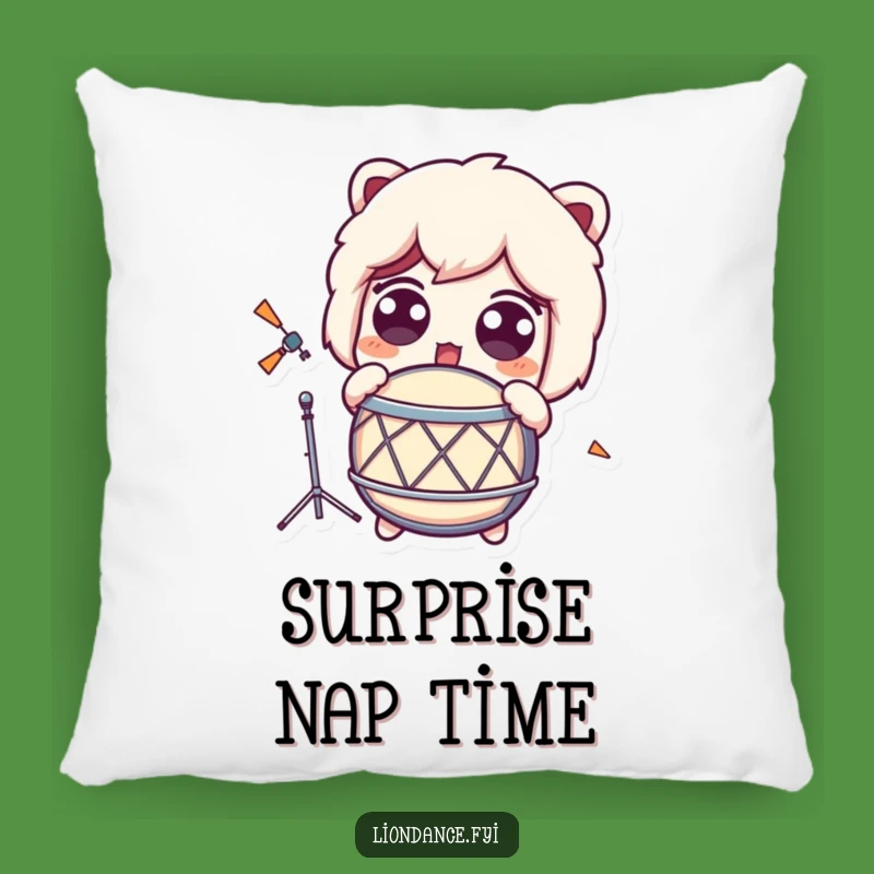 Funny Surprised Drum Reaction Pillow - Comfy Humorous Gift for Sensitive Folks