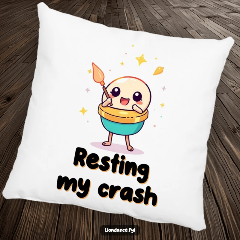 Funny cymbal clash pillow featuring a cute percussion prop in a celebratory, bright clash, bringing cheer and humor home.