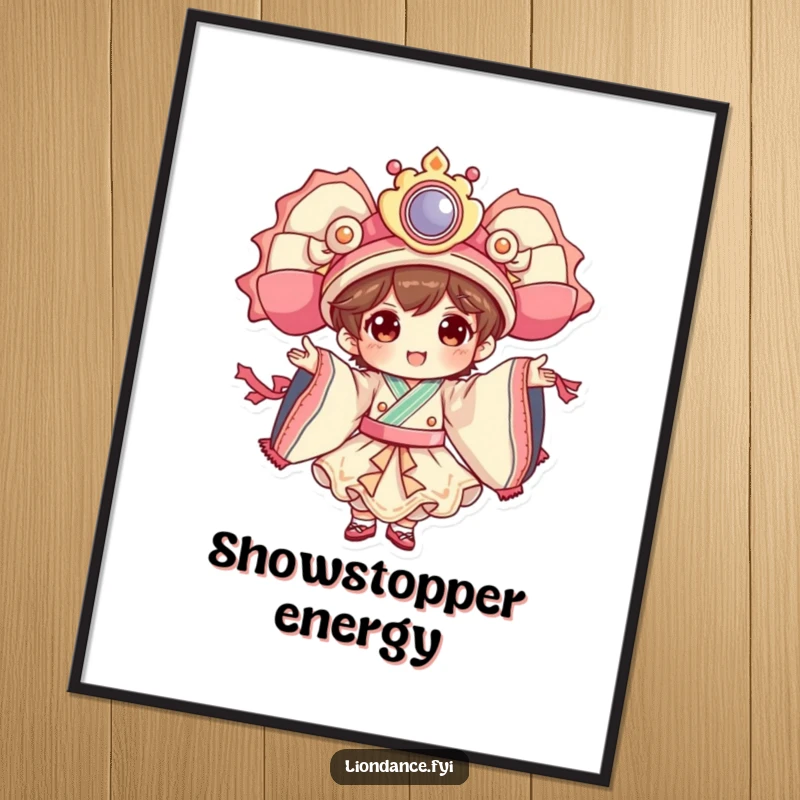 Funny dancer character digital art print of a cheerful figure performing elaborate costume movements with exquisite grace and flair.