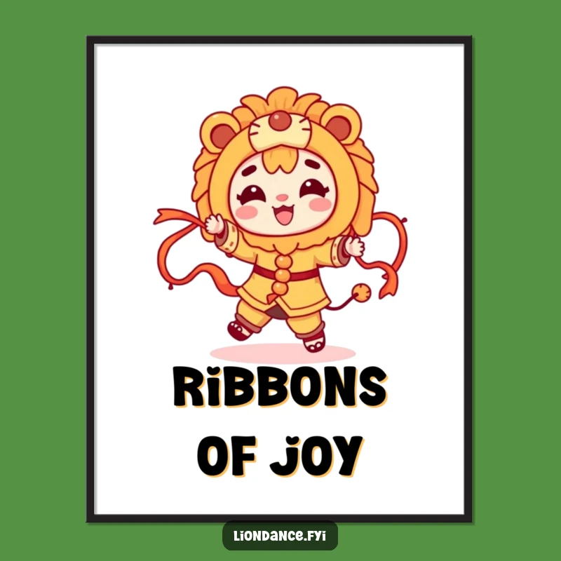 Funny Dancing Lion Digital Art: Instant Festive Print for Joyful Spaces