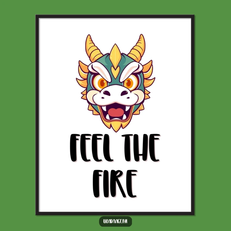 Funny Digital Art: Dragon Mask Roar, Fierce Humor for Your Walls