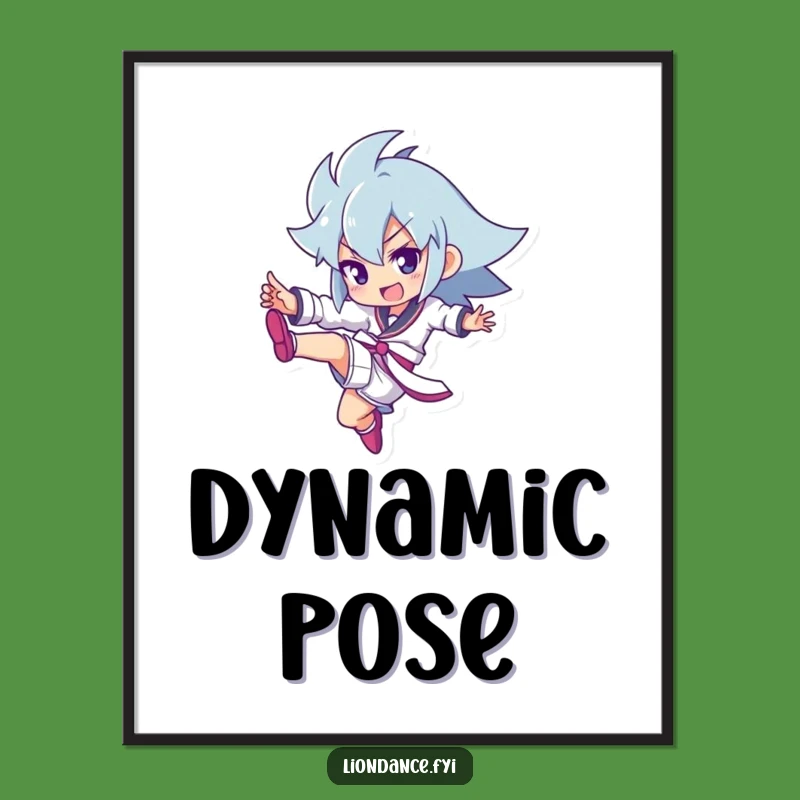 Funny Kicking Character Digital Art: Add Punch to Your Walls