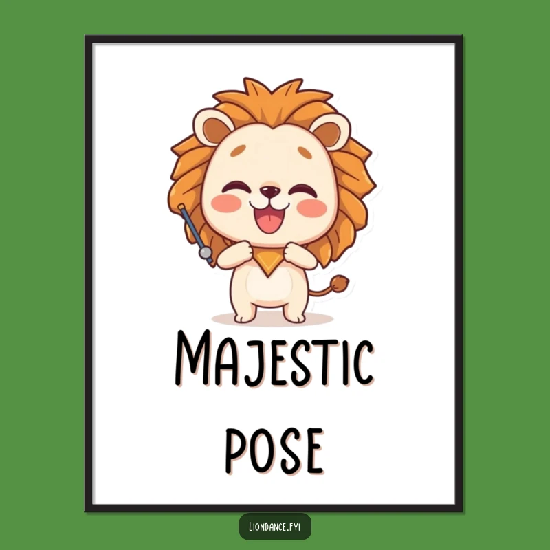 Funny Lion Prop Digital Art: Playful Pose Print, Perfect Funny Gift!