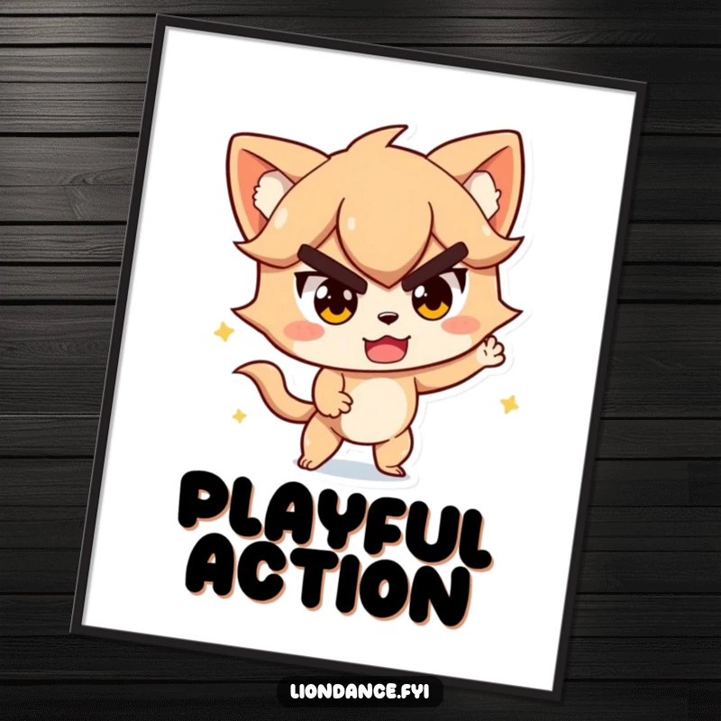 Funny digital art print of a character mid-action, determined yet playful, creating motivational decor. Excellent funny gift.