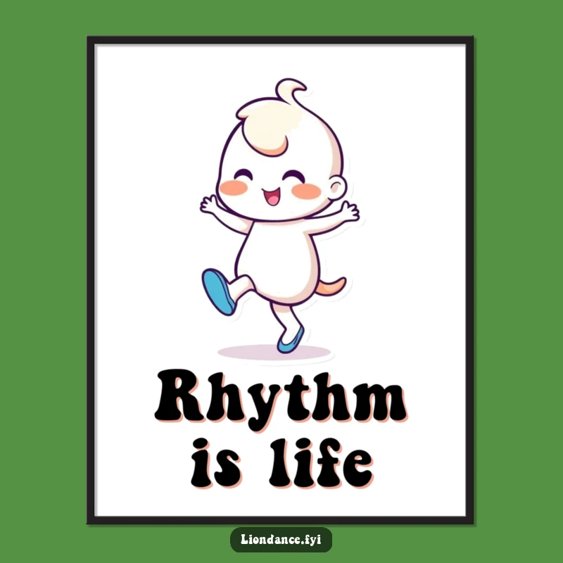 Funny Dancing Character Art Print: Cheerful Rhythmic Dancer's Digital Decor, Perfect Funny Gift