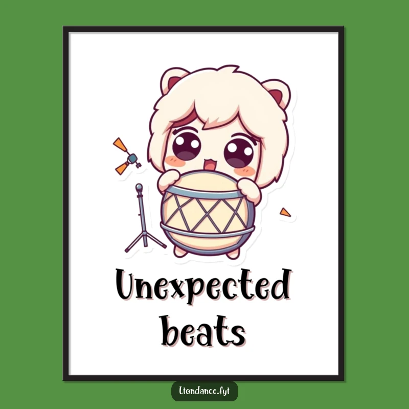 Funny Surprised Drum Reaction Digital Art - Humorous Gift for Expressive Decor