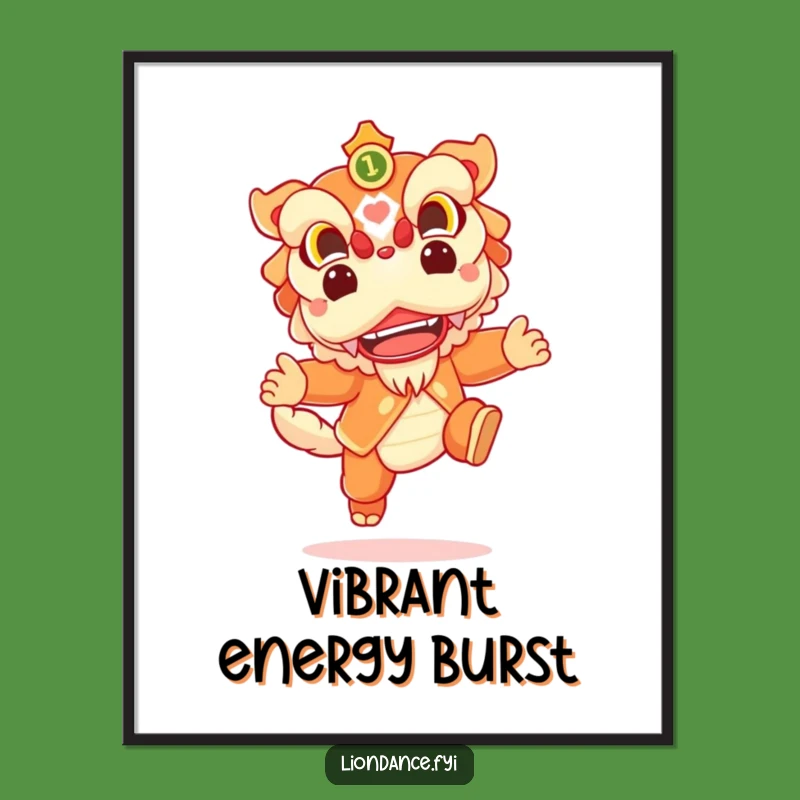 Funny Lion Dance Digital Art: Cheerful Leaping Character, Instant Funny Gift!