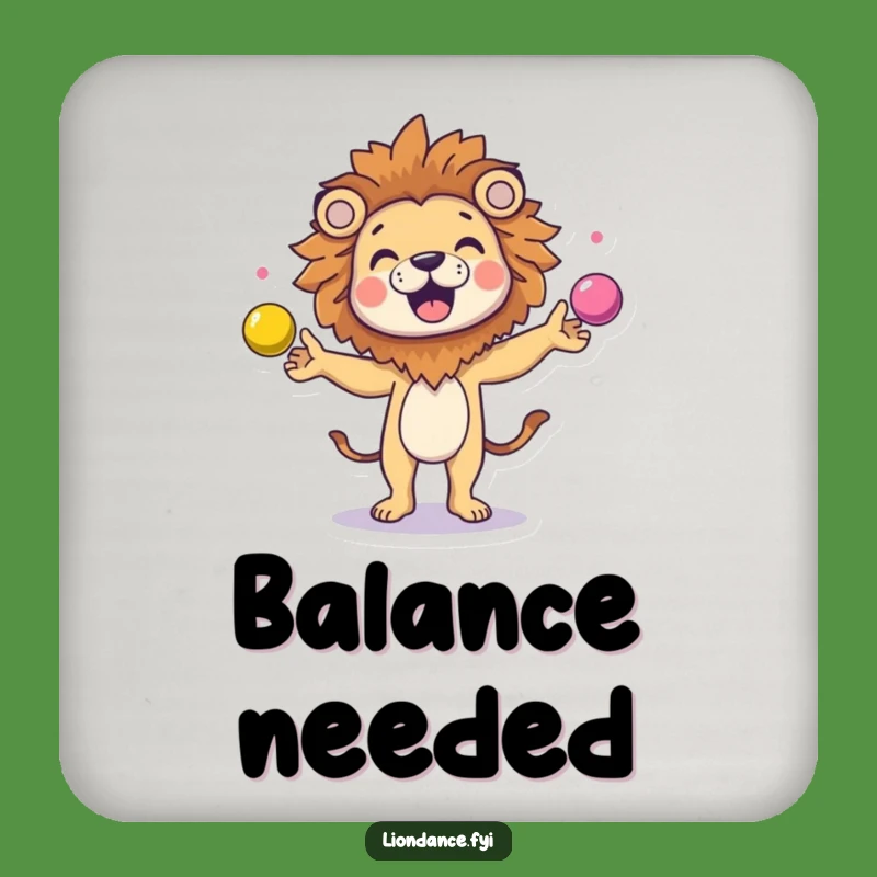 Funny Juggling Lion Coaster: Protect Surfaces with Playful Charm, Perfect Gift