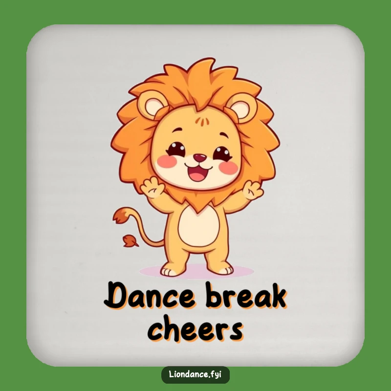 Funny Dancing Lion Coasters: Silly Dance Character, Protect Surfaces with Humor
