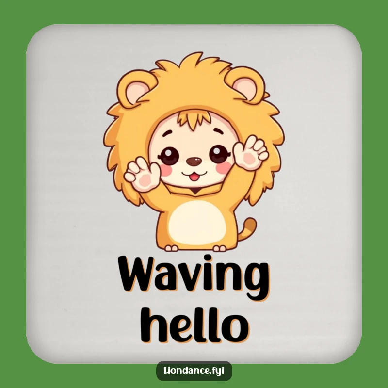 Funny Lion Coasters: Peek-a-Boo Character Waving, Enthusiastic Table Protection