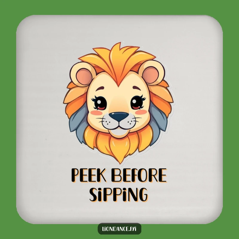 Funny Lion Head Coaster: Playful Character Peeking, Protects Surfaces Funny Gift!