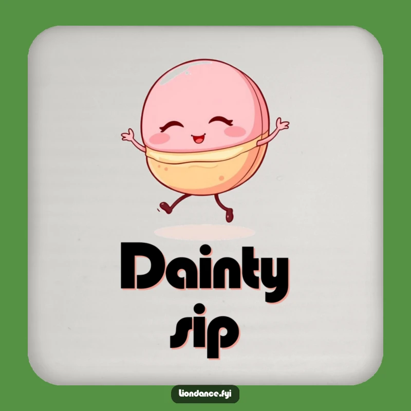 Funny Macaron Coaster: Protect Tables with Dessert Humor, Great Drink Gift