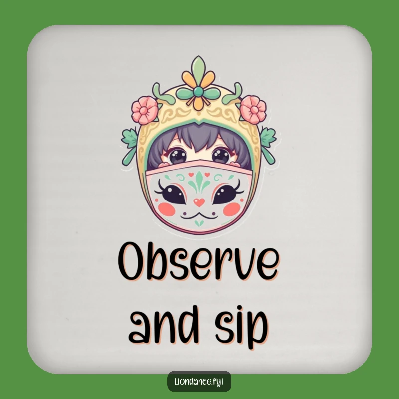 Funny Masked Character Coaster: Protect with Curious Style!