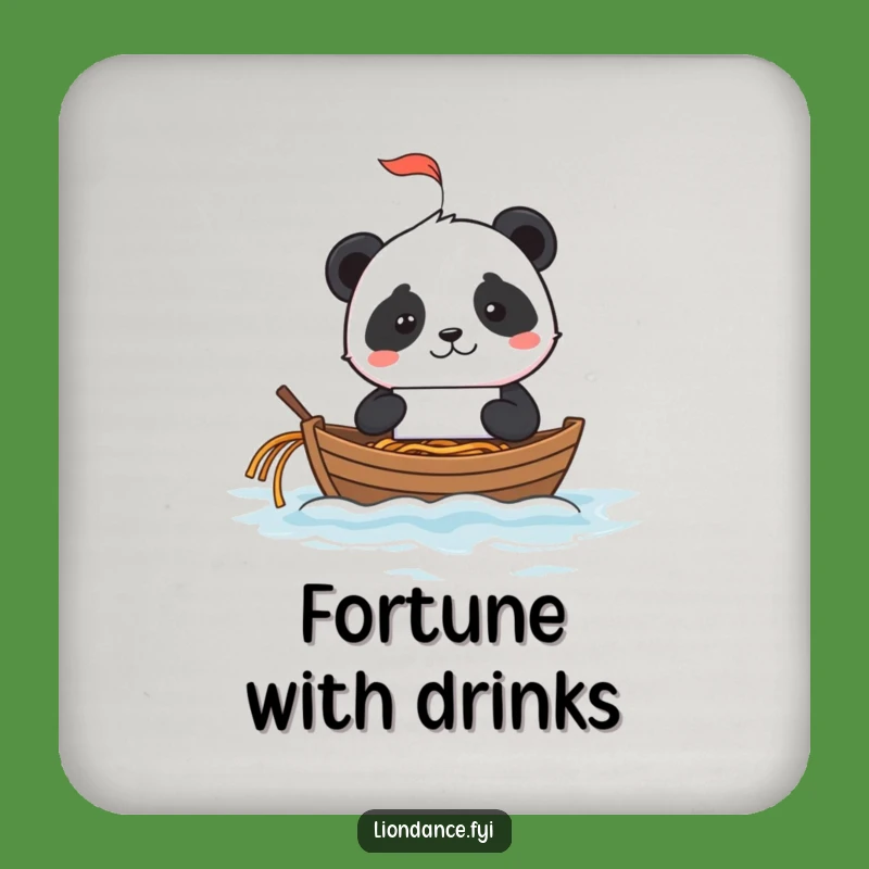 Funny Panda Noodle Coaster: Fortune Cookie Drink Protector Gift