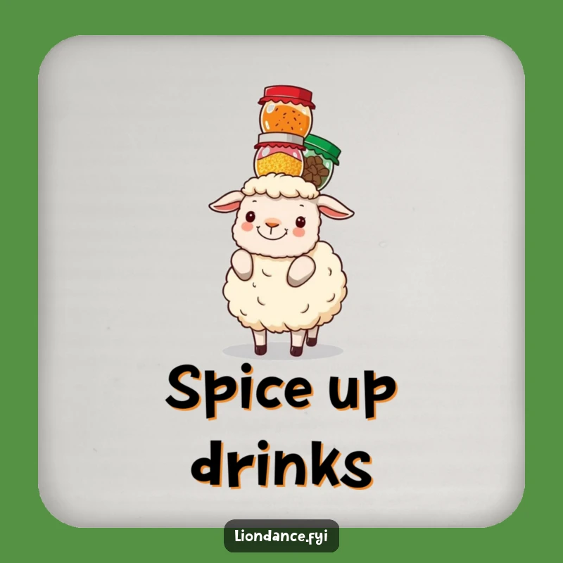 Funny Sheep Spice Coaster: Balancing Act Drink Protector Gift
