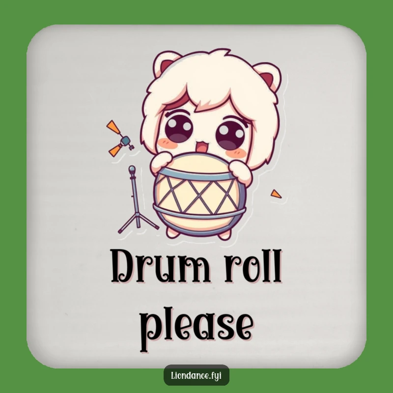 Funny Surprised Drum Reaction Coaster - Humorous Gift for Startled Table Protection