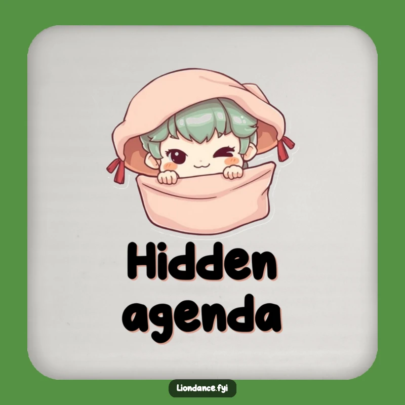 Funny Mischievous Banner Coaster - Humorous Gift for Playful Table Protection