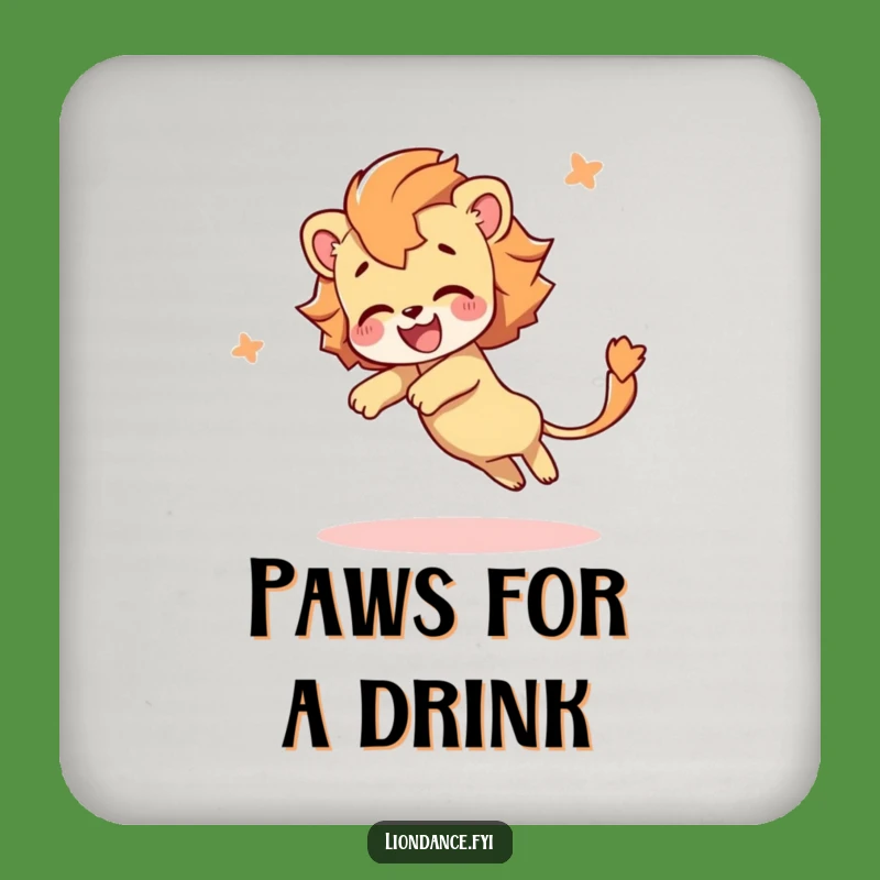 Funny Lion Tail Drink Coaster: Protect Surfaces with Tumbling Humor, Perfect Funny Gift!
