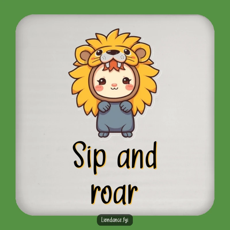 Funny Lion Costume Character Coaster a Playful Drink Protector Gift