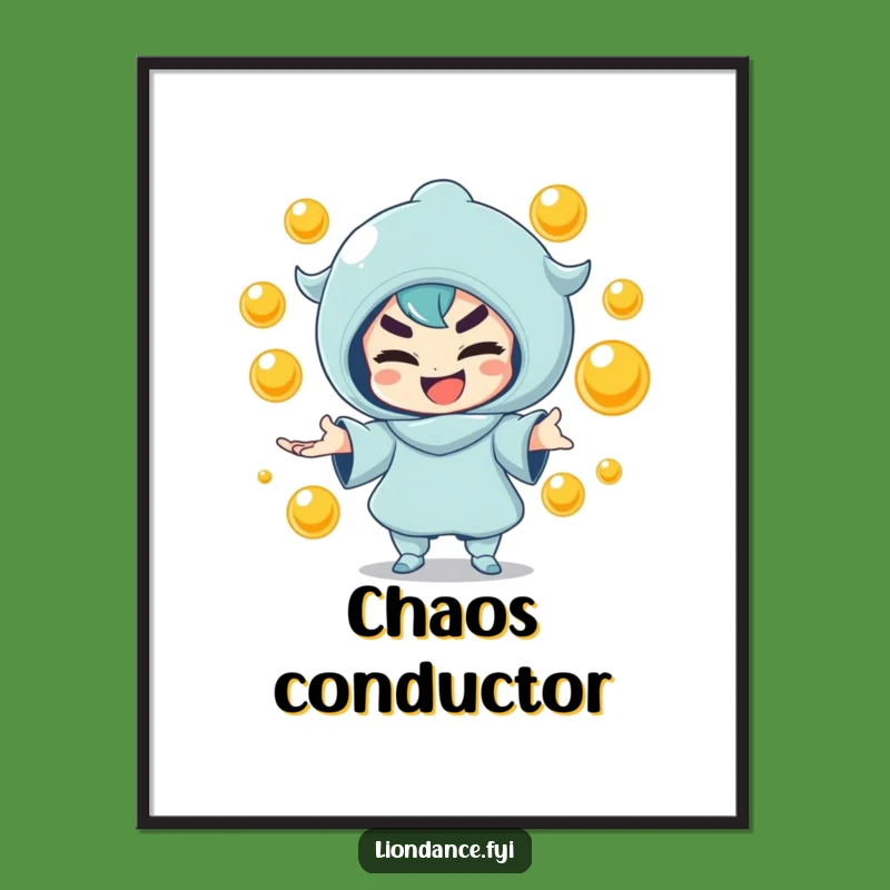 Funny Juggling Character Poster - Mischievous Art for Your Walls