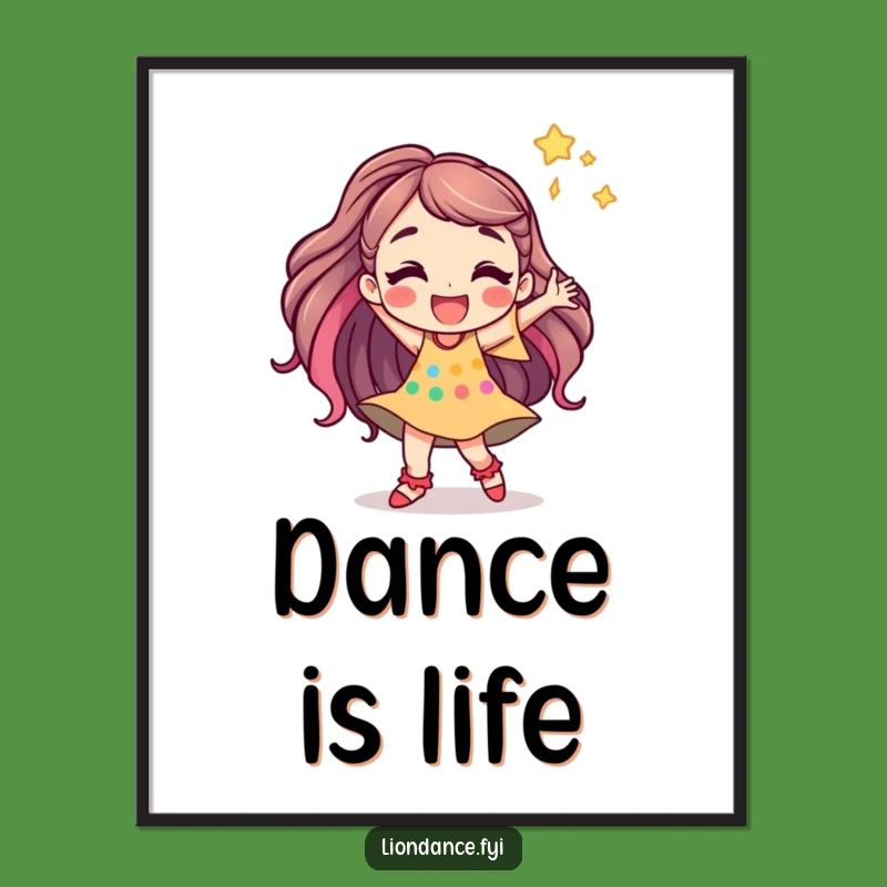 Funny Dancing Character Poster - Dynamic Wall Art for Energetic Spaces