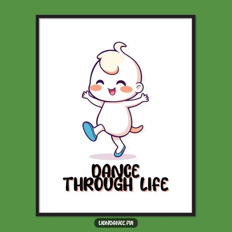 Funny Dancing Character Poster: Cheerful Rhythmic Dancer's Joyful Wall Art, Perfect Funny Gift