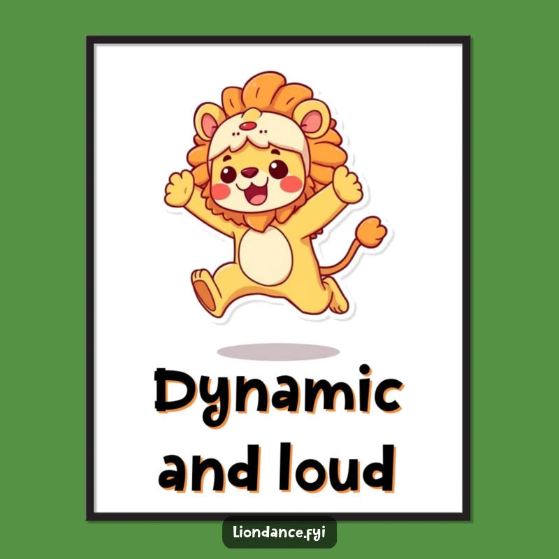 Funny Lion Costume Poster: Dynamic Leap Art, Add Excitement - Funny Gift!