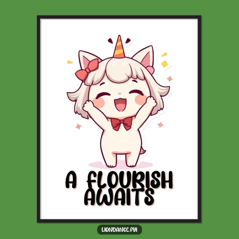 Funny Bowing Character Poster: Whimsical Art for a Celebratory Space!