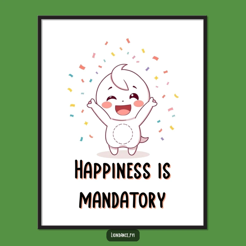 Funny Confetti Poster: Happy Character Art, Joyful Funny Gift