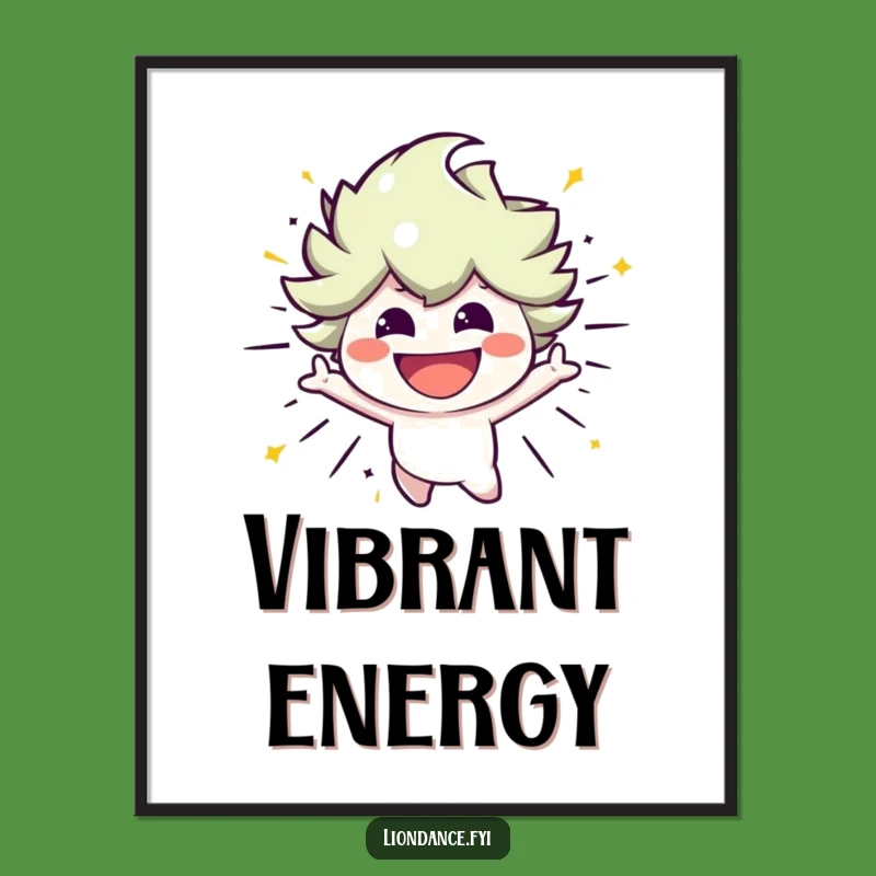 Funny Energetic Character Poster: Vibrant Art for a Lively Space!