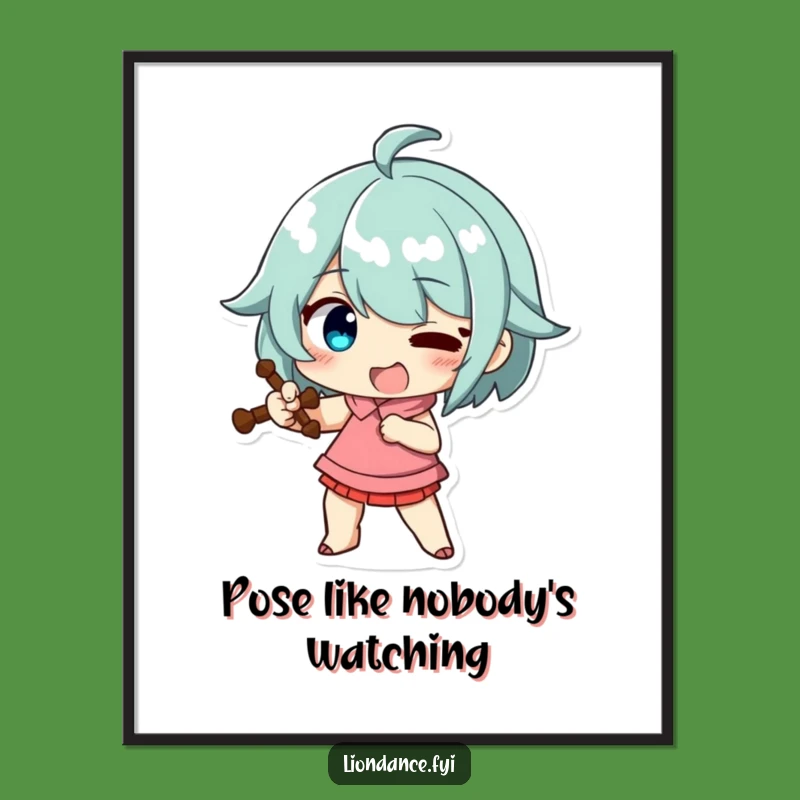 Funny Exaggerated Pose Poster: Comical Character Art, Dramatic Funny Gift Decor